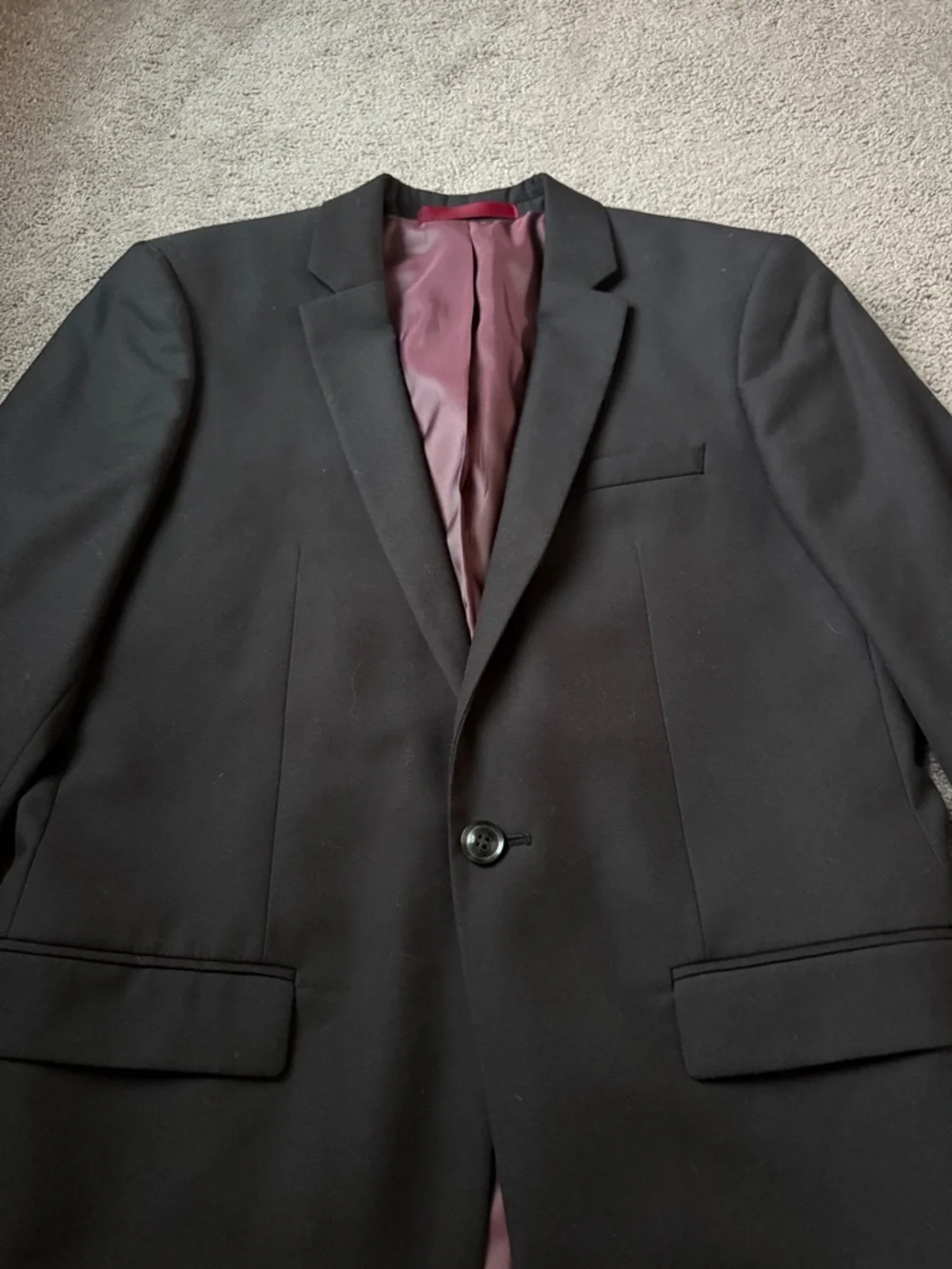Topman Black Slim Fit Blazer 38R Notch Lapel Single Button Formal Jacket